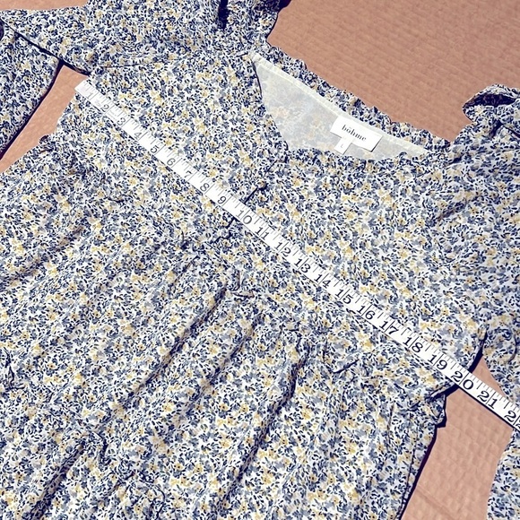 Bohme floral chiffon tiered boho dress sz L fully lined - Picture 3 of 15